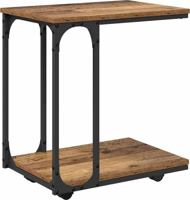 Obrázok produktu pre vidaXL Bočný stolík s policou z regenerovaného dreva 50 x 35 x 55,5 cm materiál na báze dreva