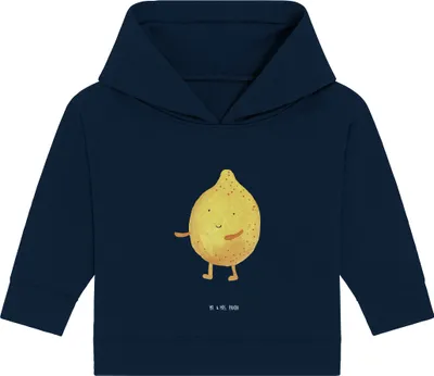 Produktbild von Mr. & Mrs. Panda Organic Baby Hoodie Beste Freunde Zitrone 24. - 36. Monat - French Navy - Geschenk, Kapuzenshirt, Fehlende Keywords, Lustige Sprüche, Kapuzensweatshirt