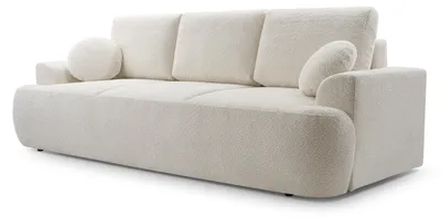 Produktbild von Sofa FILO mit Schlaffunktion, Schlafsofa, Wohnzimmersofa, Couch, Soffa, Bettsofa, Bucle-Stoff – Beige CORAL 65