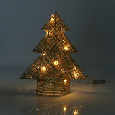 LED-Weihnachtsbaum mit Timer, Metall, 30x32 cm, silber