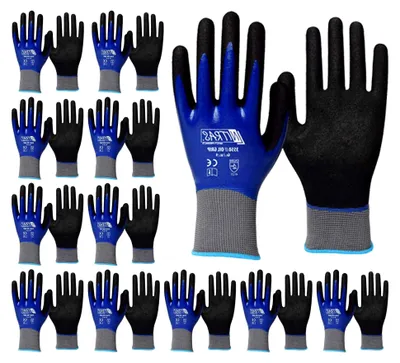 Produktbild von Oil Grip - Nitrilhandschuhe vollbeschichtet, Nylonhandschuhe im Set - VPE 12 Paar, Größe:11 (XXL)