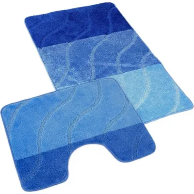 Immagine prodotto di Tappeto per bagno e toilette in lana blu