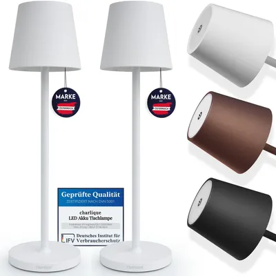 Produktbild von LED-Tischlampen mit Akku (2er-Pack) – Dimmbare Tischlampe mit USB-Aufladung