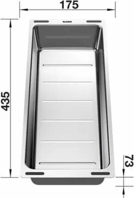 Obrázok produktu pre Blanco odkapávač 435x174mm - vložka do drezu - univerzálna nádoba ako príslušenstvo k drezu, nerezová oceľ