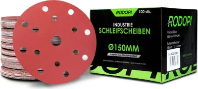 Produktbild von RODOPI 100x Industrie Schleifscheiben Schleifen Ø150mm 15-Loch 120 Körnungen
