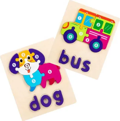 Image de Puzzle en bois - Bus et chien - Bus & chien