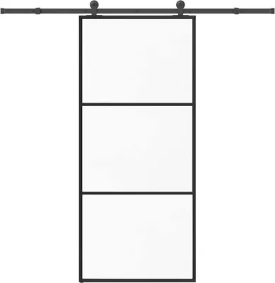 Produktbild von Schiebetür mit Beschlag 90x205 cm ESG-Glas & Aluminium