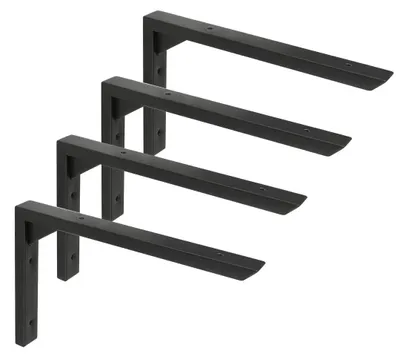 Imagen del producto de 4 soportes en forma de L de acero inoxidable para montaje en pared