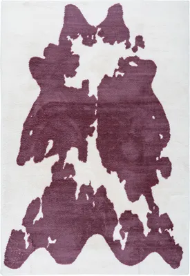 Produktbild von Qiyano Teppich für Wohnzimmer Kinderzimmer Tiermuster Zebra Kuh lila, 160 x 230 cm