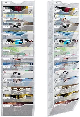 Immagine prodotto di Organizer da parete in metallo di alta qualità, bianco, per l'ufficio o la casa
