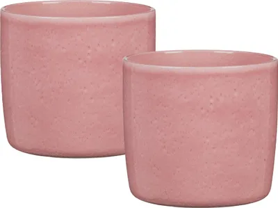Produktbild von Scheurich Solido, Blumentopf 2er Set aus Keramik, Farbe: Rosea, 15 cm Durchmesser, 13,7 cm hoch, 1,9 l Vol.
