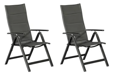 Produktbild von Merxx Gartensessel Taviano, 2er Set, graphit/grau - Aluminium/Textil