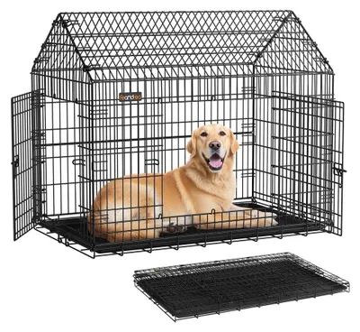 Produktbild von Faltbare Hundebox – Doppeltüren – Schwarz – 120 x 72,5 x 109 cm, KI-generiertes Bild