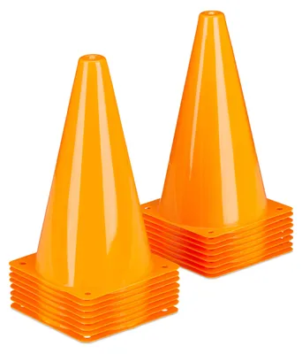 Zdjęcie produktu dla 32 szt. pachołków, piłka nożna, szkolenie psów, sporty jeździeckie, pachołki sygnalizacyjne 23 cm, pachołki drogowe dla dzieci, pachołki kierunkowe, pomarańczowe