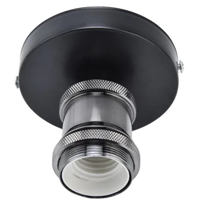 Immagine prodotto di Portalampada vintage E26 E27 Portalampada da soffitto con accessori per cucina, camera da letto e soggiorno, 100-240 V, nero