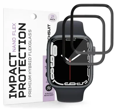 Obrázok produktu pre Techsuit – Ochranná fólia Nano Flex (2 kusy) pre Apple Watch 7 / 8 / 9 41 mm – čierna