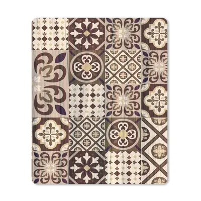 Produktbild von MuchoWow® Mauspad Mousepad Retro - Muster - Braun - Abstrakt 19x23 cm - Mousepads - Maus Mat - Pad - Mausunterlage - Mauspads - Spielen