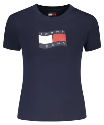 Produktbild von Damen T-Shirt Blau: Kurzarm, Rundhals & Print aus Baumwolle
