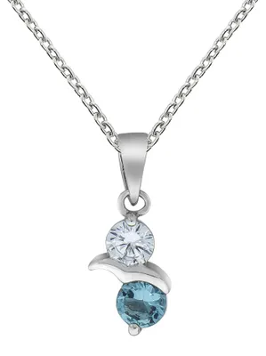 Produktbild von Damen Anhänger mit Kette 925 Sterling Silber mit Zirkonia und Glasstein