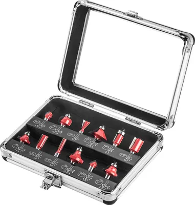 Produktbild von Graphite Nutfräser-Set, 8-mm-Schaft, 12-teilig Holzfräser Kantenfräser Oberfräse