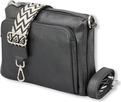 Produktbild von Adel Bags BECKY Schultertasche Leder, Umhängetasche für Damen, Schwarz