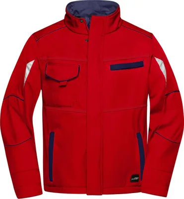 Produktbild von James & Nicholson Wind- und Wasserfeste Softshelljacke JN851 Gr. 3XL red/navy