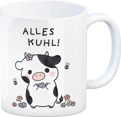 Produktbild von Kuh Kaffeebecher mit Spruch Alles Kuhl