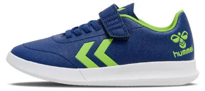 Produktbild von Hummel Top Star Indoor IN JR Hallenschuhe Fußballschuhe Klettverschluss blau/grün 217657-7017, Schuhgröße:25 EU