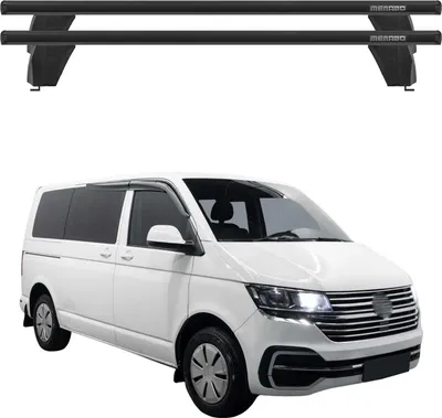 Image de Menabo Barres de toit Transversales pour VW T6 T6.1 Transporter 2015-24 Noir 2x
