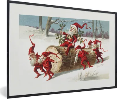 Produktbild von MuchoWow® Gerahmtes Poster Weihnachten - Baum - Schnee 30x20 cm - Poster mit Schwarzem Bilderrahmen Wandposter Rahmen Foto Bilder - Kunstdruck - Bild-Poster