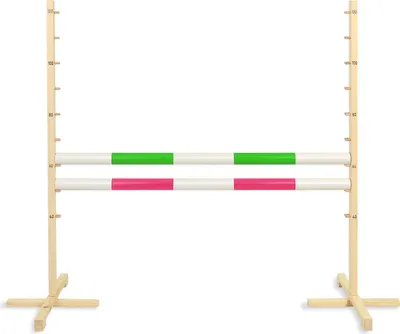 Image de Hobby Horse Hurdle 120 cm avec barres vertes et roses pour enfants et chiens