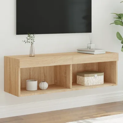 Produktbild von "Rabatt" TV-Schrank - Fernsehschrank - TV-Lowboard - mit LED-Leuchten - Sonoma-Eiche 100x30x30 cm - TV-Schränke CC23038