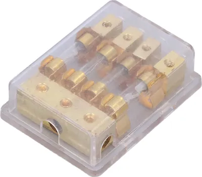 Productafbeelding van Stroomverdeelblok, audio-splitter voor auto, 1 ingang, 4 uitgangen, aardingsverdeelblok, zekeringhouder, 60A