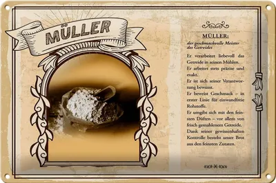 Produktbild von Blechschild Berufe 30x20cm Müller Meister des Getreides