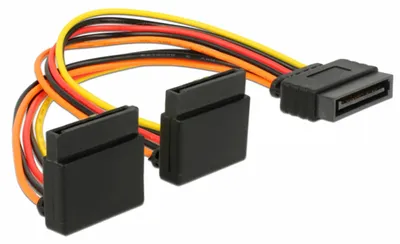 Produktbild von DeLOCK 60170, 0,15 m, SATA 15-Pin, 2 x SATA 15-Pin, Männlich, Weiblich, Gerade
