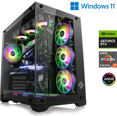 Image de PC de jeu, AMD Ryzen 7 7800X3D, 4200 MHz, GeForce RTX 5070, 32 Go DDR5 RAM, 2000 Go M.2 SSD, Windows 11 Home, USB 3.2 | M11810H