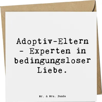 Produktbild von Mr. & Mrs. Panda Glückwunschkarte Spruch Adoptiveltern Liebe - Weiß - Geschenk, elterliche, doppelkarte, Grußkarte, Familie Verwandte, Familienpflege, Klappkarte