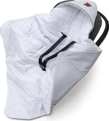 Produktbild von Pepi Einschlagdecke Babyschale Kindersitz Decke für Autositz Babydecke Maxi Cosi mit Velvet 90×90 cm Grey Galaxy