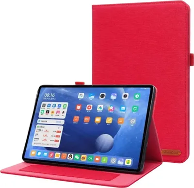 Produktbild von König Design Tablet-Hülle kompatibel mit Xiaomi Mi Pad 5 / Pad 5 Pro Stoff Smart Cover Case Etui Rot