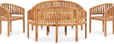 Produktbild von The Living Store 5-tlg. Garten-Lounge-Set Massivholz Teak