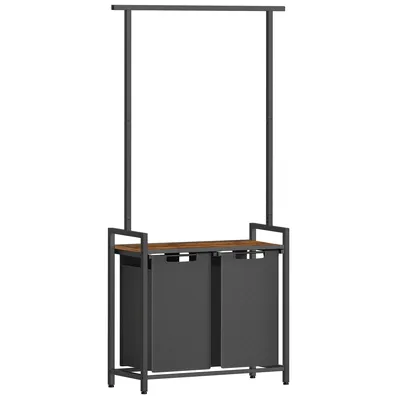 Produktbild von Badezimmerschrank mit integriertem Wäschekorb - H175 cm