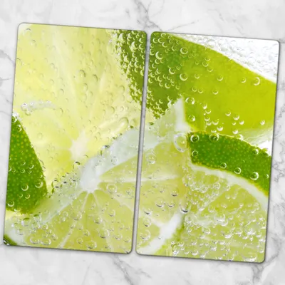 Produktbild von Glas-Herdabdeckplatten Glaskeramikkochfeld-Abdeckung Spritzschutz Glas 2x30x52 cm - Farbige Früchte