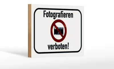 Produktbild von Holzschild Hinweis 18x12cm Fotografieren verboten