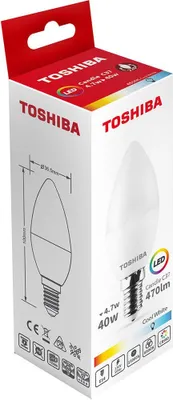 Zdjęcie produktu dla Żarówka led toshiba c37 e14 5w 6500k
