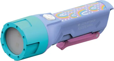 A children's flashlight with a rainbow pattern.
