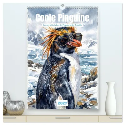 Produktbild von Coole Pinguine (hochwertiger Premium Wandkalender 2027 DIN A2 hoch), Kunstdruck in Hochglanz