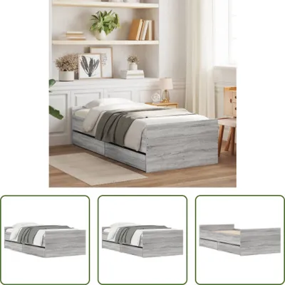 Immagine prodotto di The Living Store Struttura letto con cassetti Grey Sonoma 90x200 cm