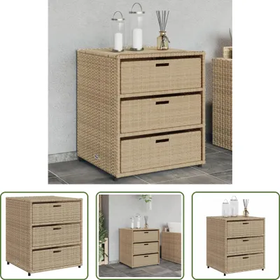 Obrázek produktu pro The Living Store Gartenenschrank Beige 55x59x69 cm Poly Rattan
