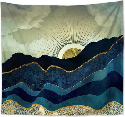 Obrázek produktu pro 130cm x 150cm Západ slunce tapiserie Strom tapiserie tkanina zeď tkanina horské zdi visí psychedelické příroda krajina tapiserie dekorace pro ložnici obývací pokoj, barva 39