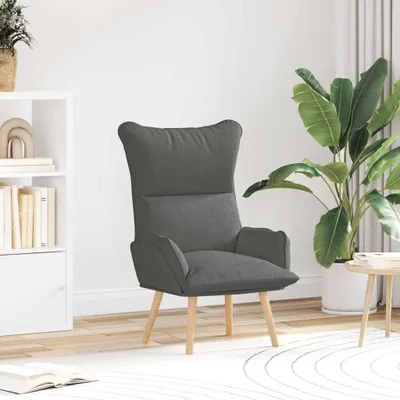 Immagine prodotto di Poltrona di colore grigio scuro, dimensioni 69 x 74 x 93 cm, realizzata in tessuto e compensato, peso 10,7 kg